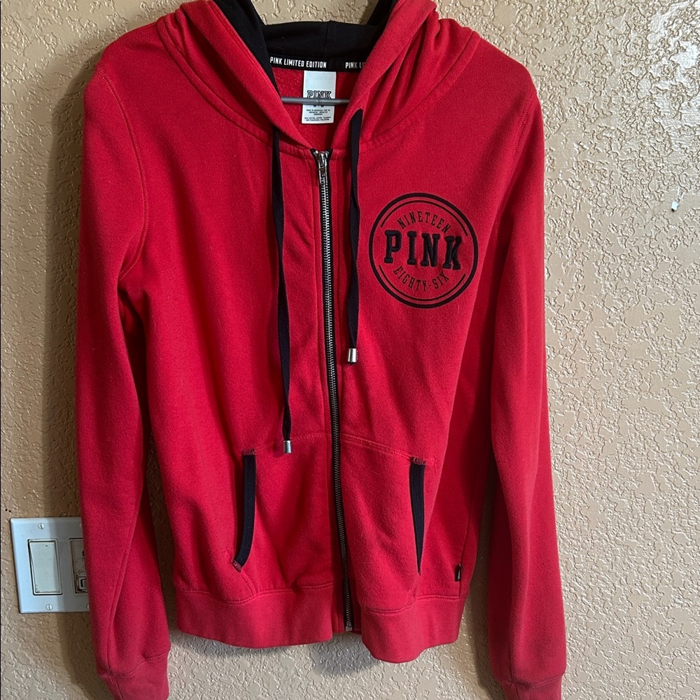 Victoria's Secret PINK Red and Black Hoodie